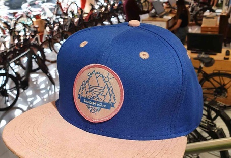 Casquette "Tandem Bière" bleue et rose